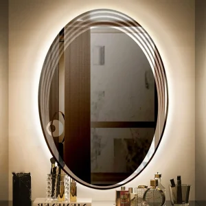 مرايا شارت إضاءة صفراء 80×60 سم