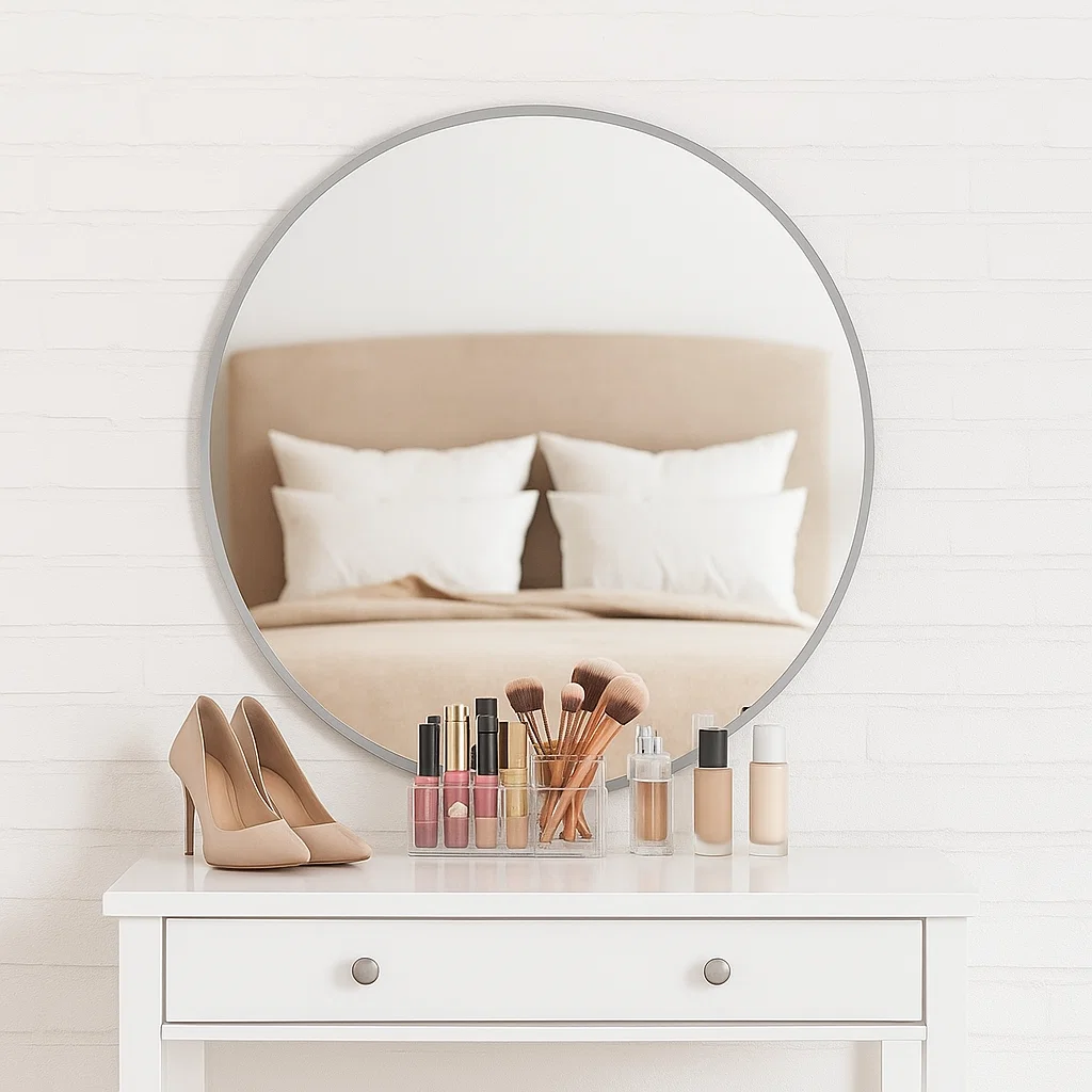 مرايا غرف نوم مودرن أنيقة دائرية شفافة 85x85